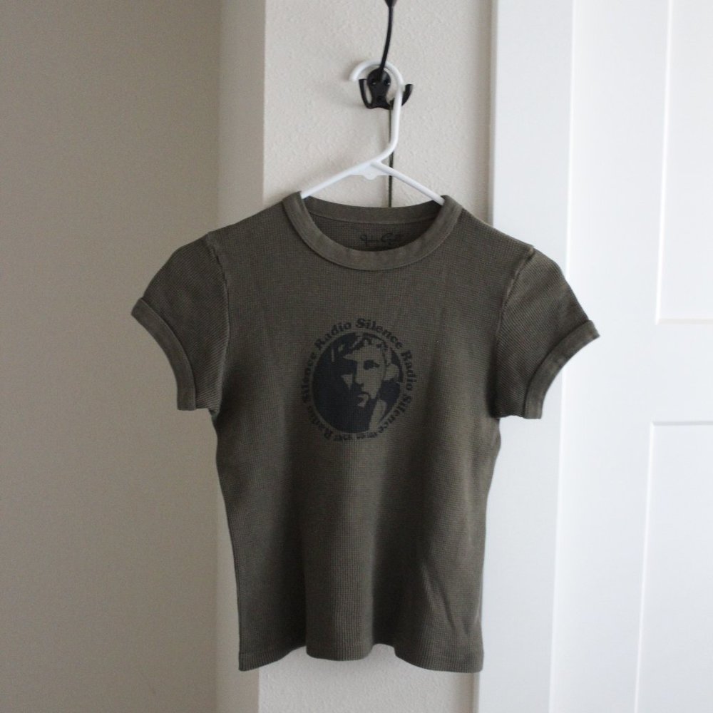 Brandy Melville Olive Green Radio Silence Tee